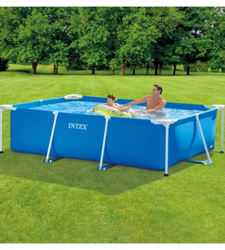 Piscine-Intex Piscina fuori terra con struttura rettangolare "rectangular frame" blu 260x160x65 cm - cod. 28271np