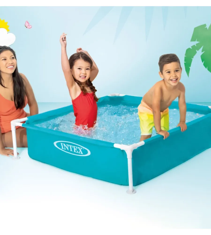 Clearance Piscina fuori terra con struttura quadrata "mini frame" blu 122x122x30 cm i.4 - cod. 57173np Piscine