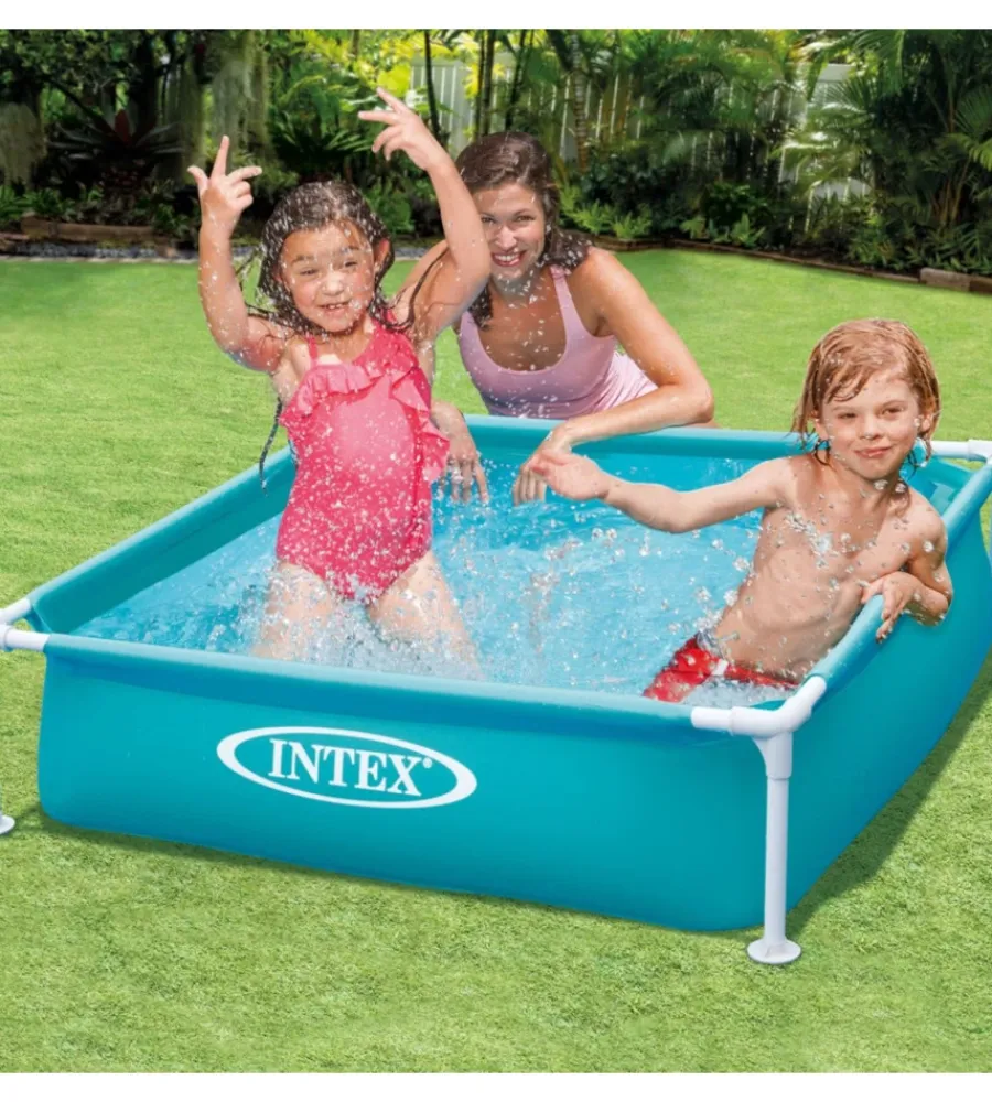 Clearance Piscina fuori terra con struttura quadrata "mini frame" blu 122x122x30 cm i.4 - cod. 57173np Piscine