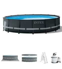 Online Piscina fuori terra con struttura rotonda "ultra xtr frame" pompa a sabbia antracite 488x122 cm - cod. 26326np Piscine