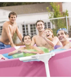 Hot Piscina fuori terra con struttura rotonda "metal frame" rosa 244x244x76 cm - cod. 28290np Piscine