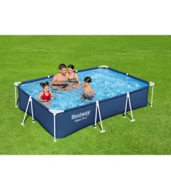 Hot Piscina fuori terra con struttura rettangolare "splash frame" blu navy 300x201x66 cm - cod. 56043 Piscine