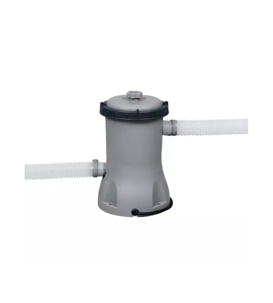 Bestway Piscine|Piscina fuori terra con struttura rettangolare "power steel frame" con pompa, filtro e scaletta e chemconnect grigio scuro 404x201x100 cm - cod. 56441-new