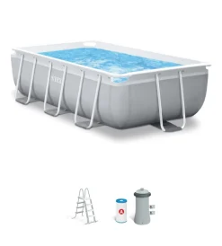 Discount Piscina fuori terra con struttura rettangolare "prisma metal frame" grigio chiaro 300x175x80 cm - cod. 26784np Piscine