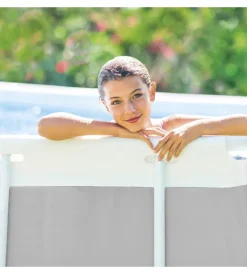 Discount Piscina fuori terra con struttura rettangolare "prisma metal frame" grigio chiaro 300x175x80 cm - cod. 26784np Piscine