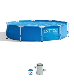 Intex Piscine|Piscina fuori terra con struttura rotonda "metal frame" blu 305x305x76 cm - cod. 28202np