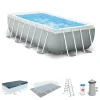 Piscine-Intex Piscina fuori terra con struttura rettangolare "prisma metal frame" grigio chiaro 488x244x107 cm - cod. 26792np