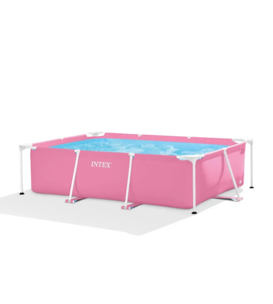 Piscina fuori terra con struttura rettangolare "rectangular frame" rosa 220x150x60 cm - cod. 28266np Piscine