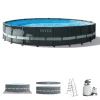 Piscine-Intex Piscina fuori terra con struttura rettangolare "ultra xtr frame" pompa a sabbia antracite 610x122 cm - cod. 26334np