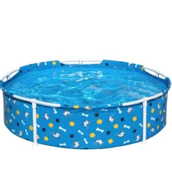 Bestway Piscine|Piscina fuori terra con struttura rotonda gioco per cani "fetchin' fun" blu 122x122x30,5 cm
