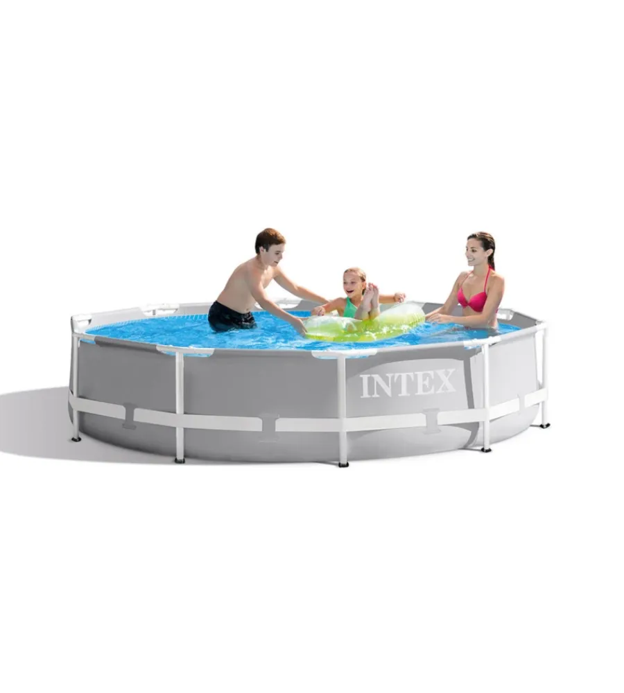 Best Piscina fuori terra con struttura rotonda "prisma frame" griogio chiaro 305x305x76 cm - cod. 26702np Piscine