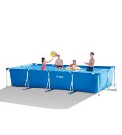 Piscine-Intex Piscina fuori terra con struttura rettangolare "retcangular frame" c/pompa filtro blu 450x220x84 cm i.2 - cod. 28274np
