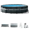 Piscine-Intex Piscina fuori terra con struttura rotonda "ultra xtr frame" pompa a sabbia antracite 549x132 cm - cod. 26330np