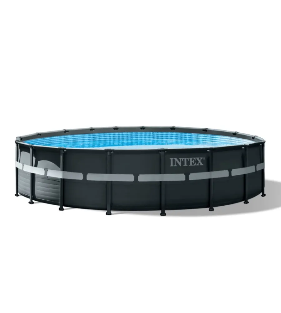 Piscine-Intex Piscina fuori terra con struttura rotonda "ultra xtr frame" pompa a sabbia antracite 549x132 cm - cod. 26330np