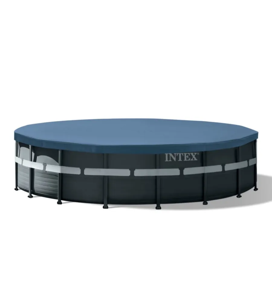 Piscine-Intex Piscina fuori terra con struttura rotonda "ultra xtr frame" pompa a sabbia antracite 549x132 cm - cod. 26330np