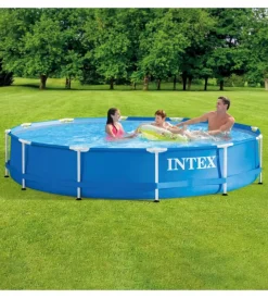 Piscine-Intex Piscina fuori terra con struttura rotonda "metal frame" blu 366x366x76 cm - cod. 28210np