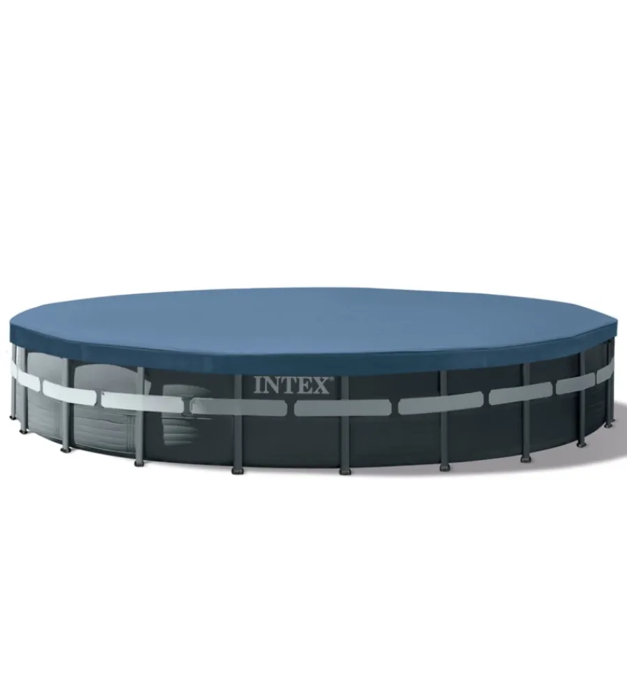 Hot Piscina fuori terra con struttura rotonda "ultra xtr frame" pompa a sabbia grigio scuro 732x132 cm - cod. 26340np Piscine