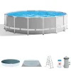 Piscine-Intex Piscina fuori terra con struttura rotonda "prisma frame" grigio chiaro 457x457x122 cm - cod. 26726np