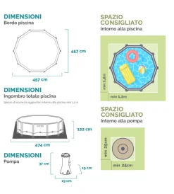 Piscine-Intex Piscina fuori terra con struttura rotonda 