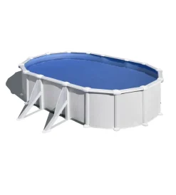 Piscine-Gre Piscina fuori terra ovale "atlantis" in acciaio colore bianco 610x375x132 - cod. kitprov618