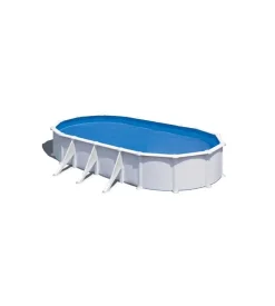 Gre Piscine|Piscina fuori terra ovale "atlantis" in acciaio colore bianco 730x375x132 - cod. kitprov738
