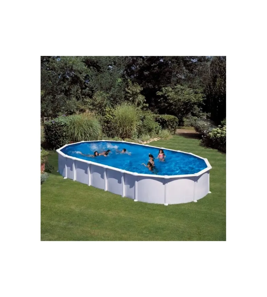 Discount Piscina fuori terra ovale "haiti" in acciaio colore bianco 1000x550x132 - cod. kitprov10288 Piscine