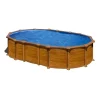 Piscine-Gre Piscina fuori terra ovale "amazonia" in acciaio effetto legno 610x375x132 - cod. kitprov6188wo