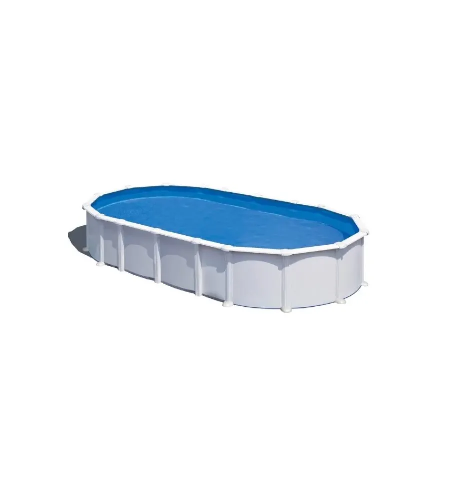 Gre Piscine|Piscina fuori terra ovale "haiti" in acciaio colore bianco 730x375x132 - cod. kitprov7388