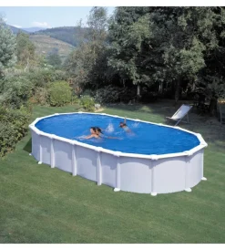 Gre Piscine|Piscina fuori terra ovale "haiti" in acciaio colore bianco 730x375x132 - cod. kitprov7388