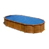 Gre Piscine|Piscina fuori terra ovale "amazonia" in acciaio effetto legno 730x375x132 - cod. kitprov7388wo