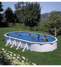 Gre Piscine|Piscina fuori terra ovale "atlantis" in acciaio colore bianco 915x470x132 - cod. kitprov918