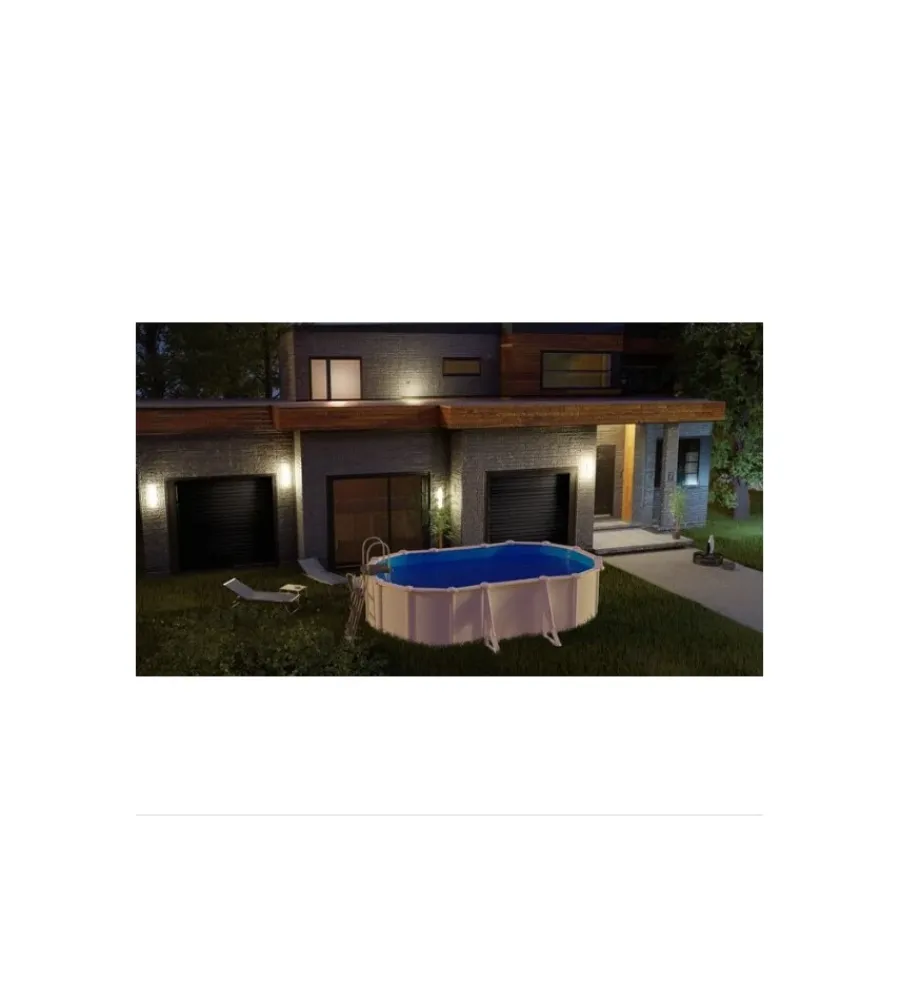 Piscine-Gre Piscina fuori terra ovale "fidji" in acciaio bianco 500x300x120 - cod. kit500eco