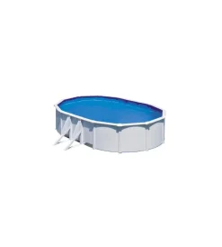 Gre Piscine|Piscina fuori terra ovale "fidji" in acciaio bianco 610x375x120 - cod. kit610eco