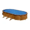 Gre Piscine|Piscina fuori terra ovale "mauritius" in acciaio effetto legno 730x375x132 - cod. kitprov738wo