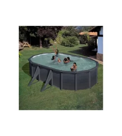 New Piscina fuori terra ovale "kea" in acciaio colore grafite 500x300x120 - cod. kit500gf Piscine