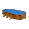 Piscina fuori terra ovale "pacific" in acciaio effetto legno 730x375x120 - cod. kit730w Piscine
