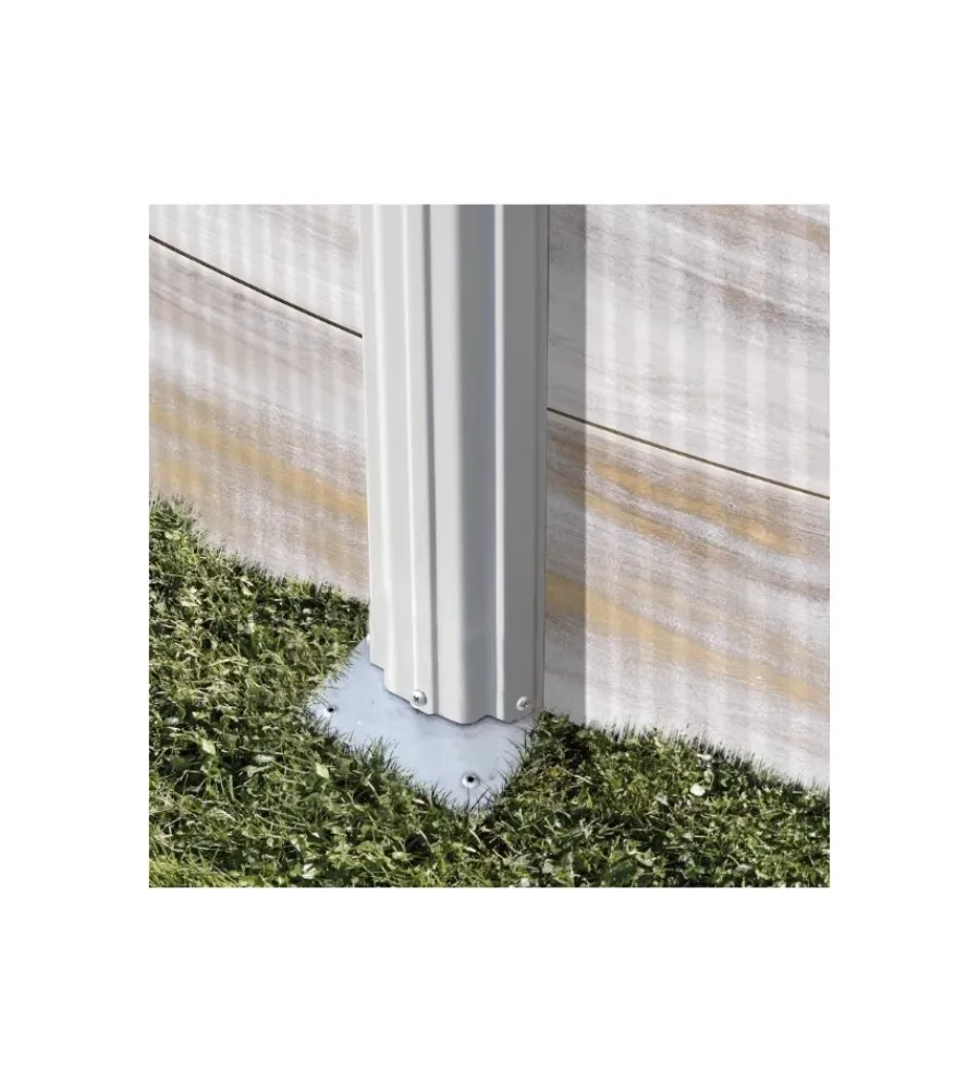 Gre Piscine|Piscina fuori terra ovale "finlandia" in acciaio effetto legno nordico 730x375x120 - cod. kit730n