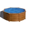 Hot Piscina fuori terra rotonda "mauritius" in acciaio effetto legno 460x460x132 - cod. kitpr458wo Piscine