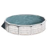 Gre Piscine|Piscina fuori terra rotonda "groenlandia" in acciaio effetto legno nordico 550x550x132 - cod. kitpr558n