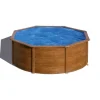 Piscine-Gre Piscina fuori terra rotonda "pacific" in acciaio effetto legno 350x350x120 - cod. kit350w