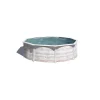 Gre Piscine|Piscina fuori terra rotonda "finlandia" in acciaio effetto legno nordico 460x460x120 - cod. kit460n