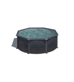 Online Piscina fuori terra rotonda "kea" in acciaio colore grafite 300x300x120 - cod. kit300gf Piscine