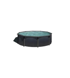 Piscine-Gre Piscina fuori terra rotonda "kea" in acciaio colore grafite 460x460x120 - cod. kit460gf
