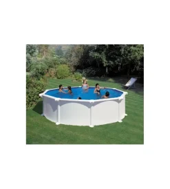 Piscine-Gre Piscina fuori terra rotonda "atlantis" in acciaio colore bianco 460x460x132 - cod. kitpr458