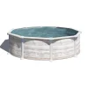 Piscine-Gre Piscina fuori terra rotonda "groenlandia" in acciaio effetto legno nordico 350x350x132 - cod. kitpr358n