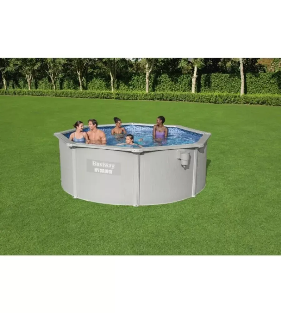 Best Piscina fuori terra rotonda "hydrum" 360x120 cm con copertura, tappetino base, skimmer, scaletta e dispenser chemconnect - cod. 56574 Piscine