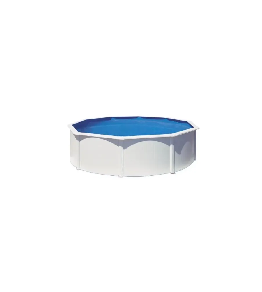 Gre Piscine|Piscina fuori terra rotonda "atlantis" in acciaio colore bianco 350x350xx132 - cod. kitpr358