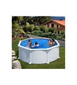 Gre Piscine|Piscina fuori terra rotonda "atlantis" in acciaio colore bianco 350x350xx132 - cod. kitpr358