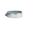 Hot Piscina fuori terra rotonda "finlandia" in acciaio effetto legno nordico 350x350x120 - cod. kit350n Piscine