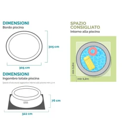 Intex Piscine|Piscina gonfiabile autoportante rotonda